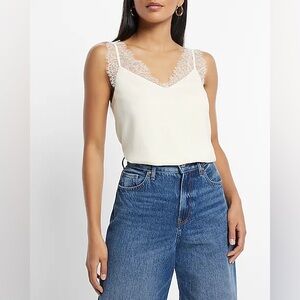 Express Satin Lace Strap V-Neck Downtown Cami